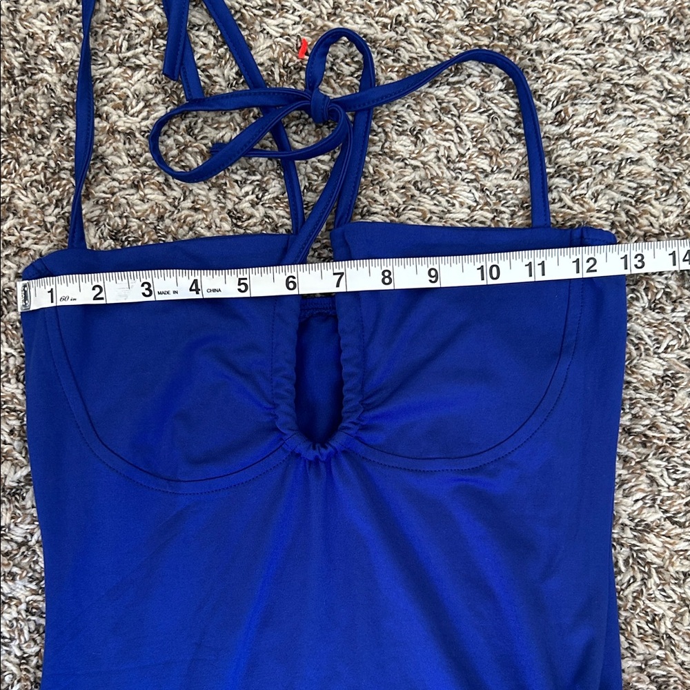 Blue Ruched Mini Dress - Picture 8 of 9